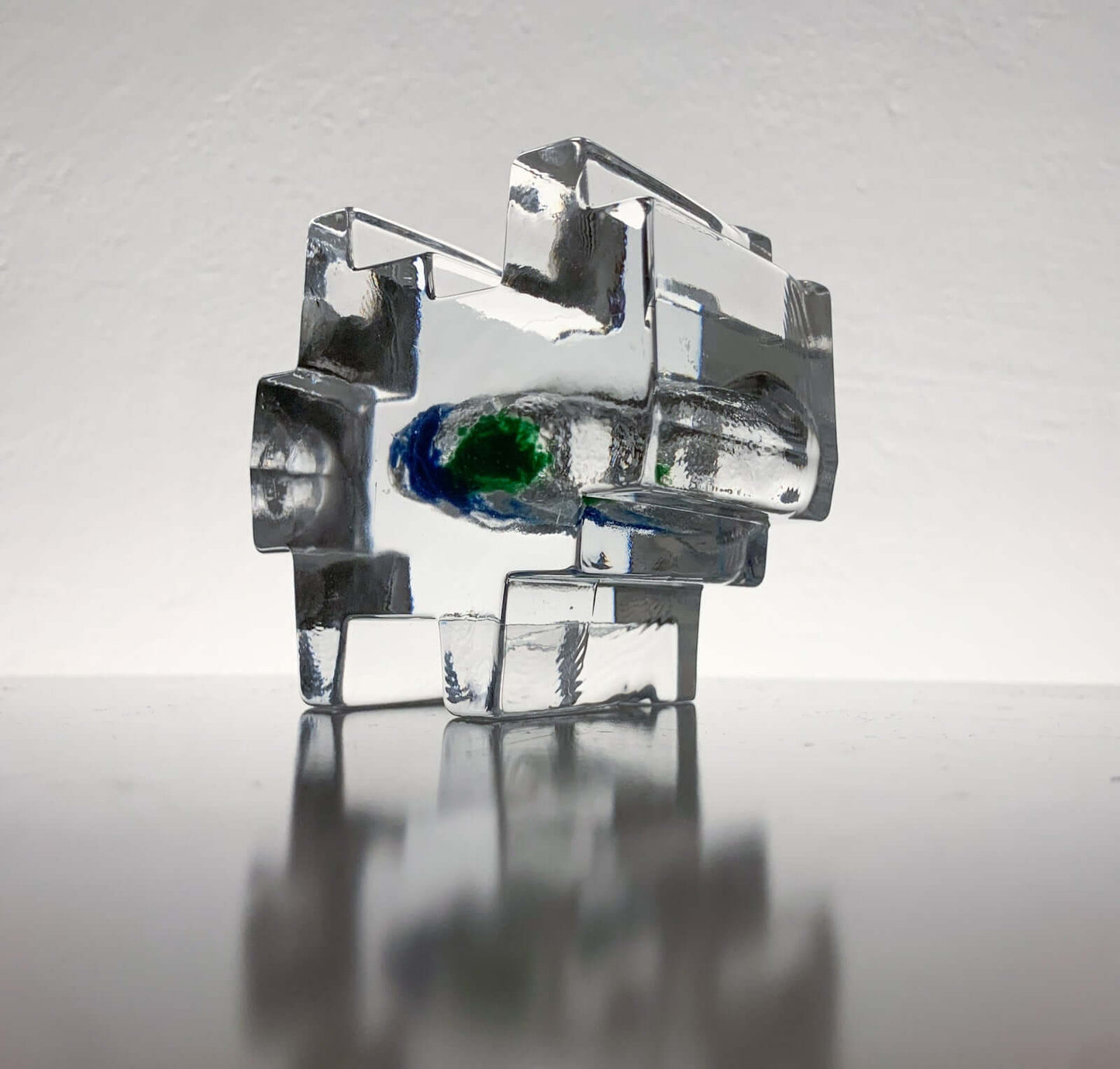 Helena Tynell Riihimaki, Brutalist Art Glass Sculpture Metsa 1970s