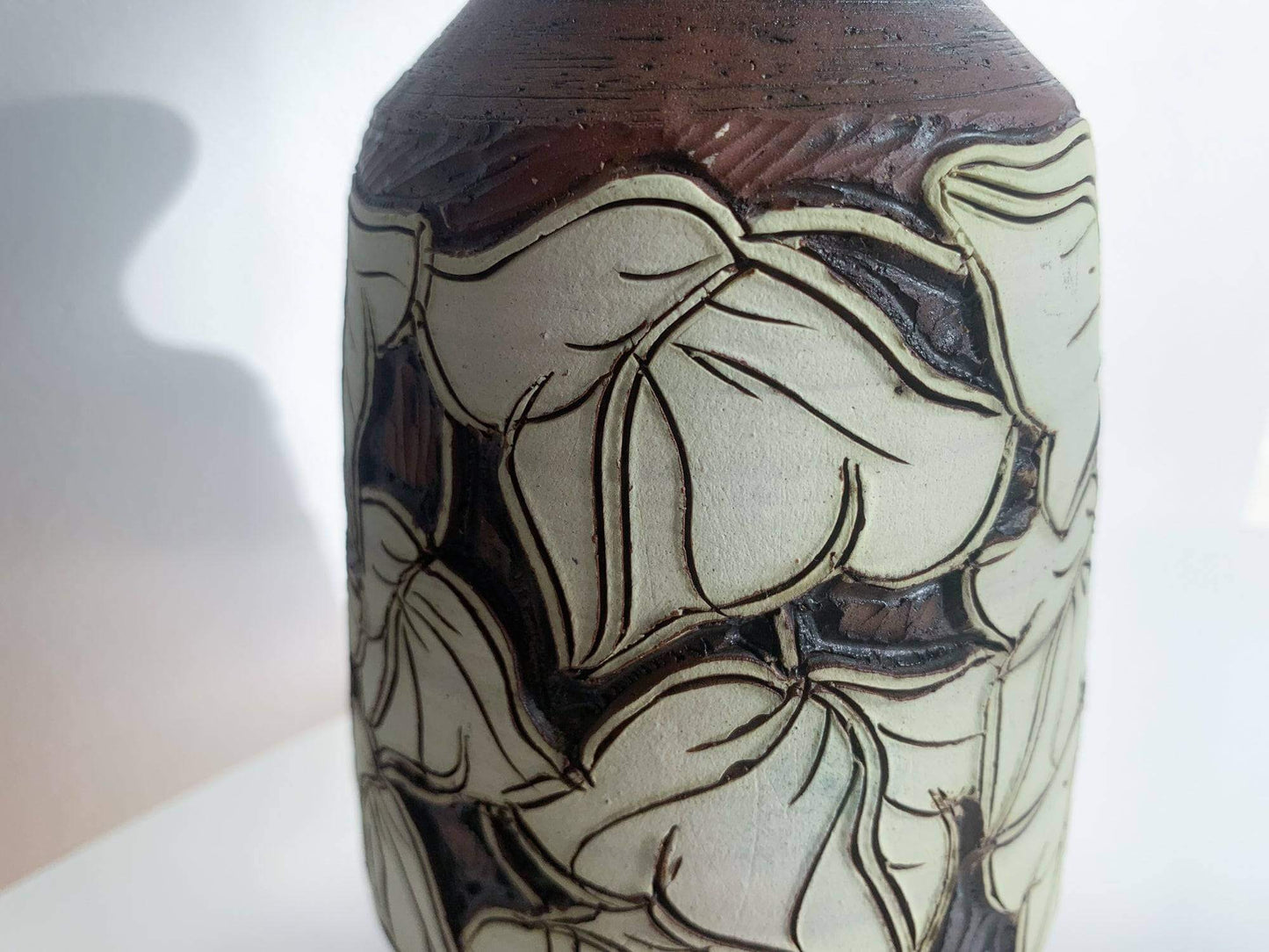 Vintage art ceramic vase Three Crowns. Designer Nils Danielsson. Neda Visby, Sweden 1970s