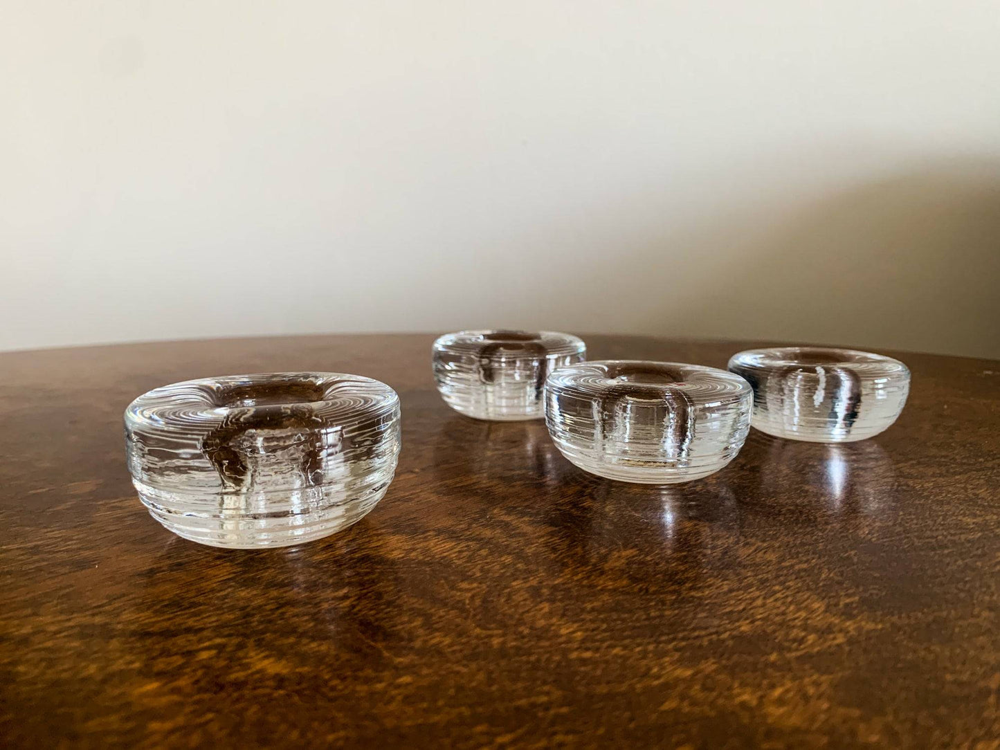 Set of 4 candle holders Maaru, designer Tapio Wirkkala, Iittala Finland 80s