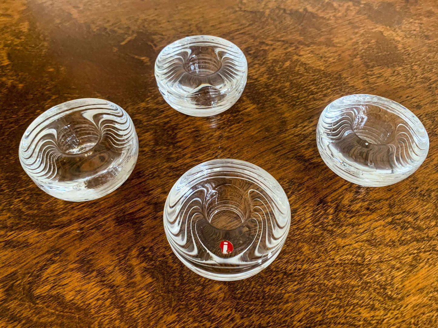 Set of 4 candle holders Maaru, designer Tapio Wirkkala, Iittala Finland 80s