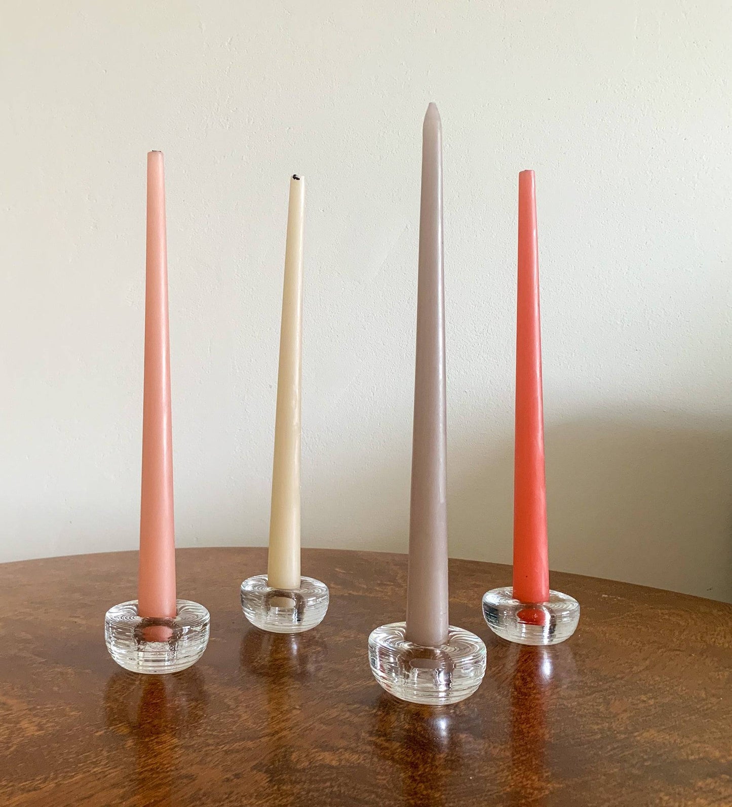 Set of 4 candle holders Maaru, designer Tapio Wirkkala, Iittala Finland 80s