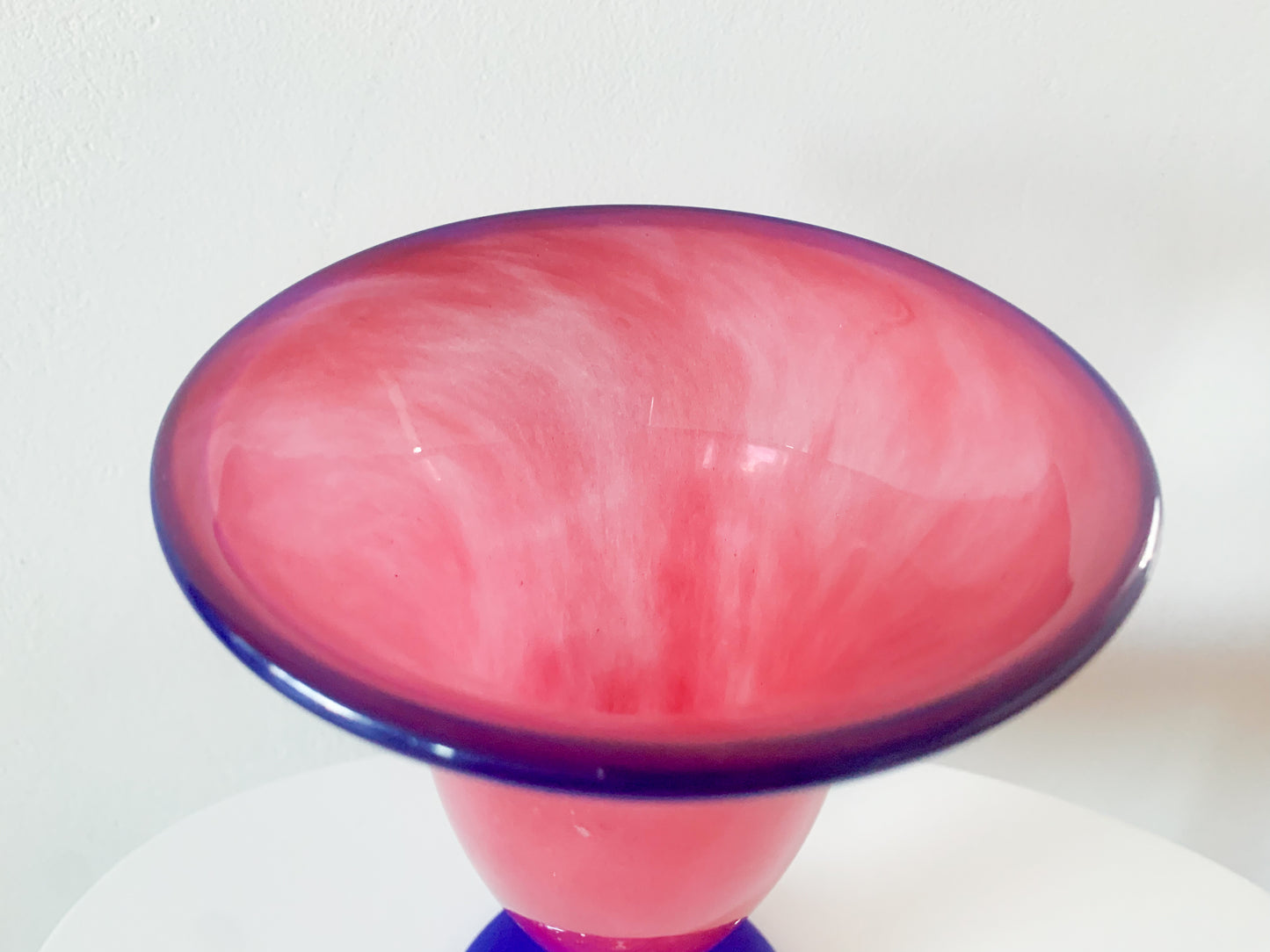 Handmade rose blue substantial vase by Studiolasi Finland, 1997