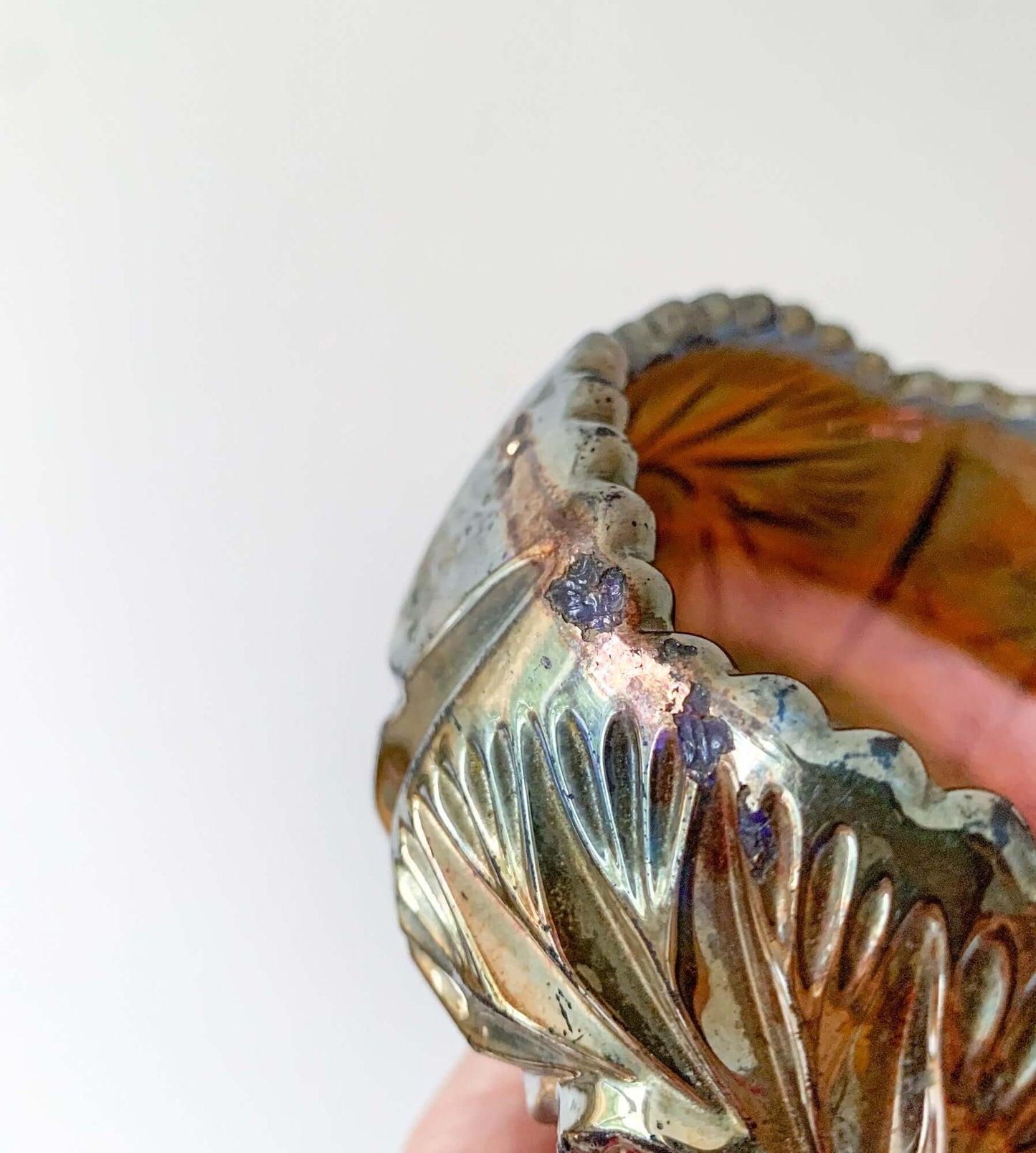 Starburst carnival glass sugar bowl, Riihimäen Lasi