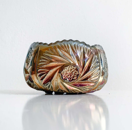 Starburst carnival glass sugar bowl, Riihimäen Lasi