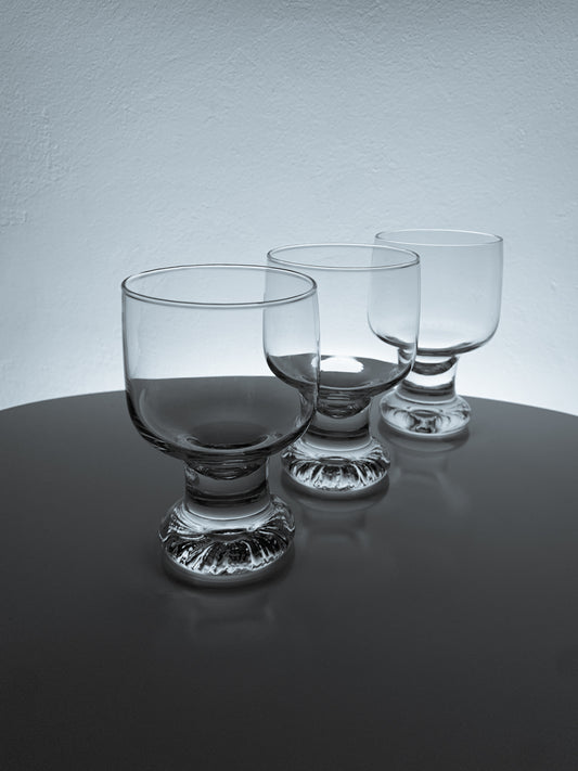 Tapio Wirkkala for Iittala Finland, Set of 3 “Joiku” wine glasses
