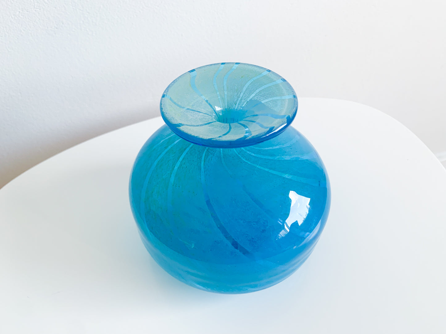 Modernist vase in Mediterranean color, Michael Harris era, Mdina Malta, 70s