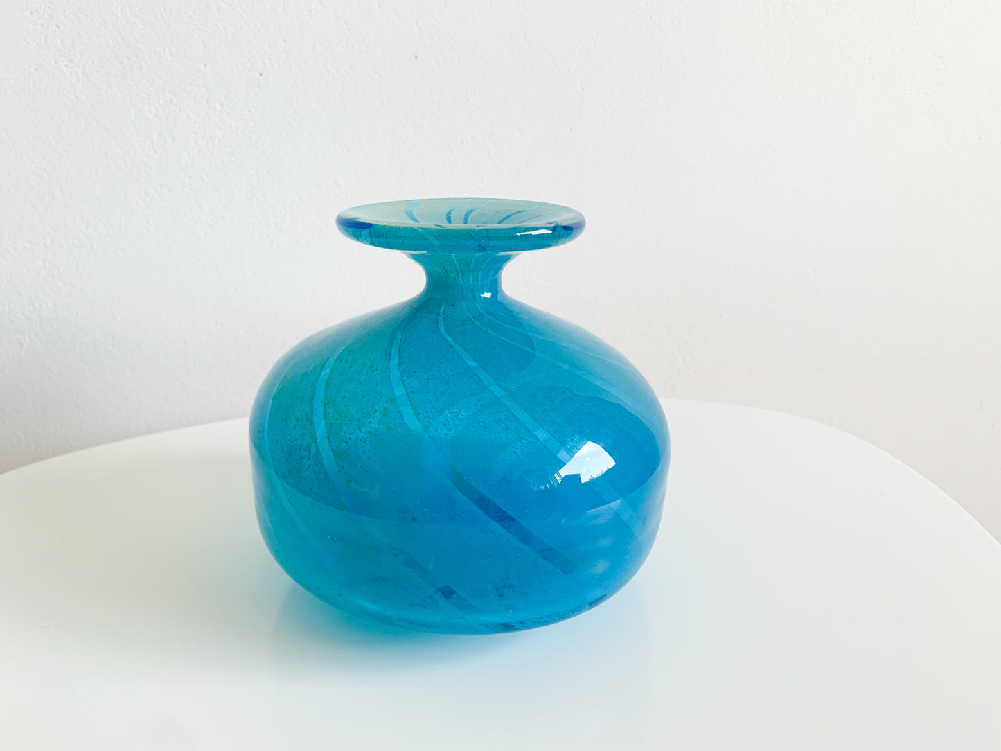 Modernist vase in Mediterranean color, Michael Harris era, Mdina Malta, 70s