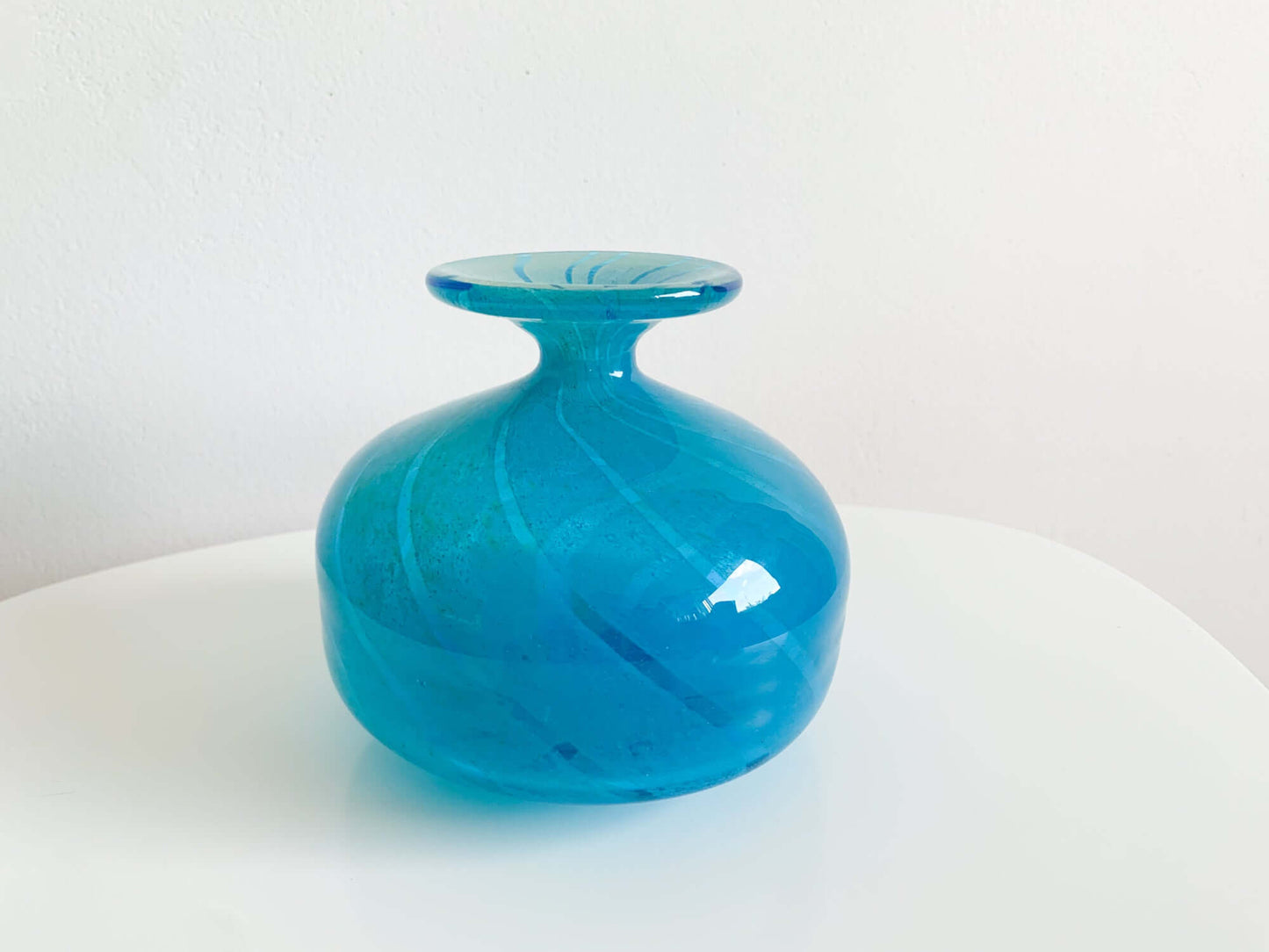 Modernist vase in Mediterranean color, Michael Harris era, Mdina Malta, 70s