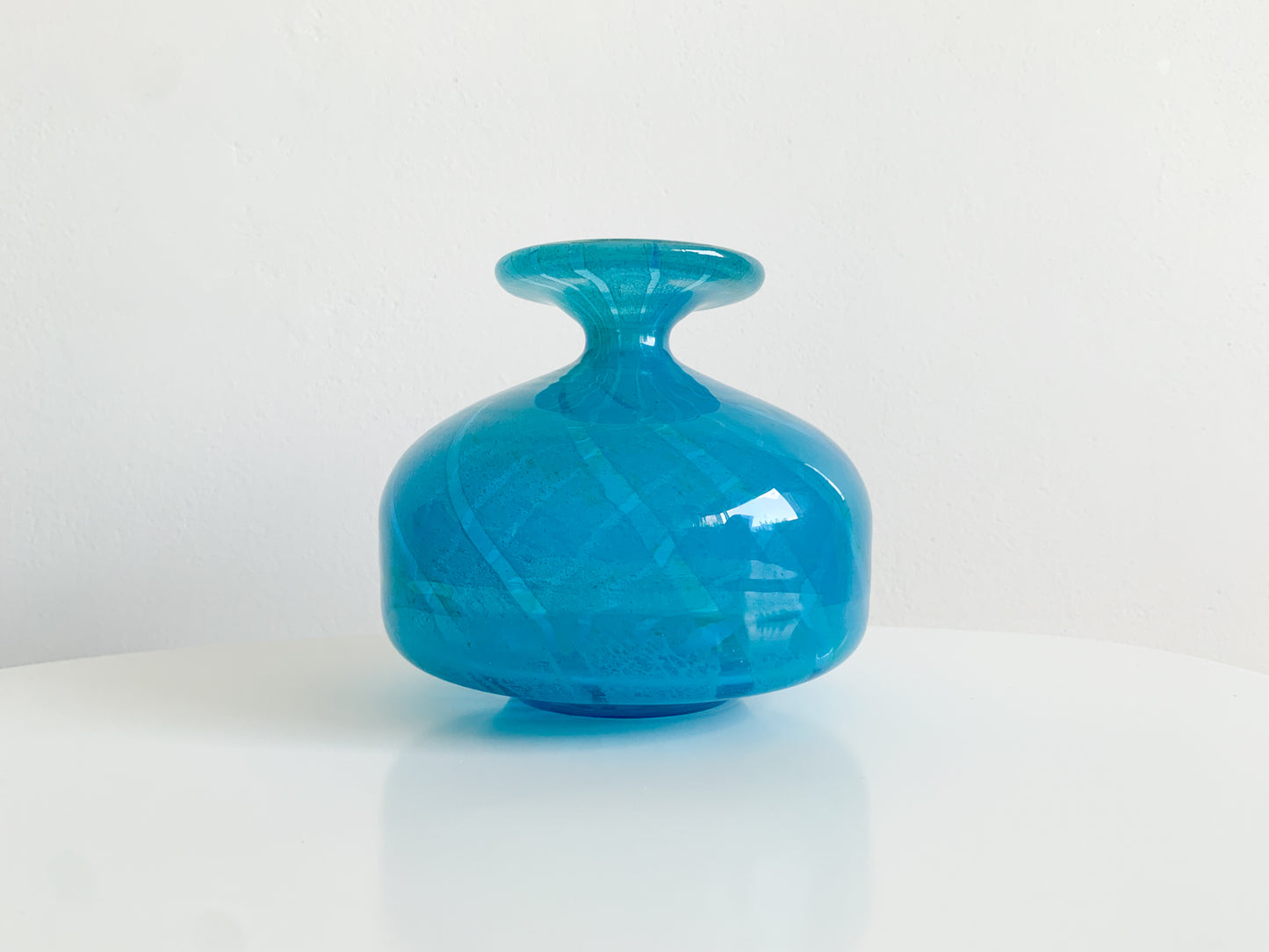 Modernist vase in Mediterranean color, Michael Harris era, Mdina Malta, 70s