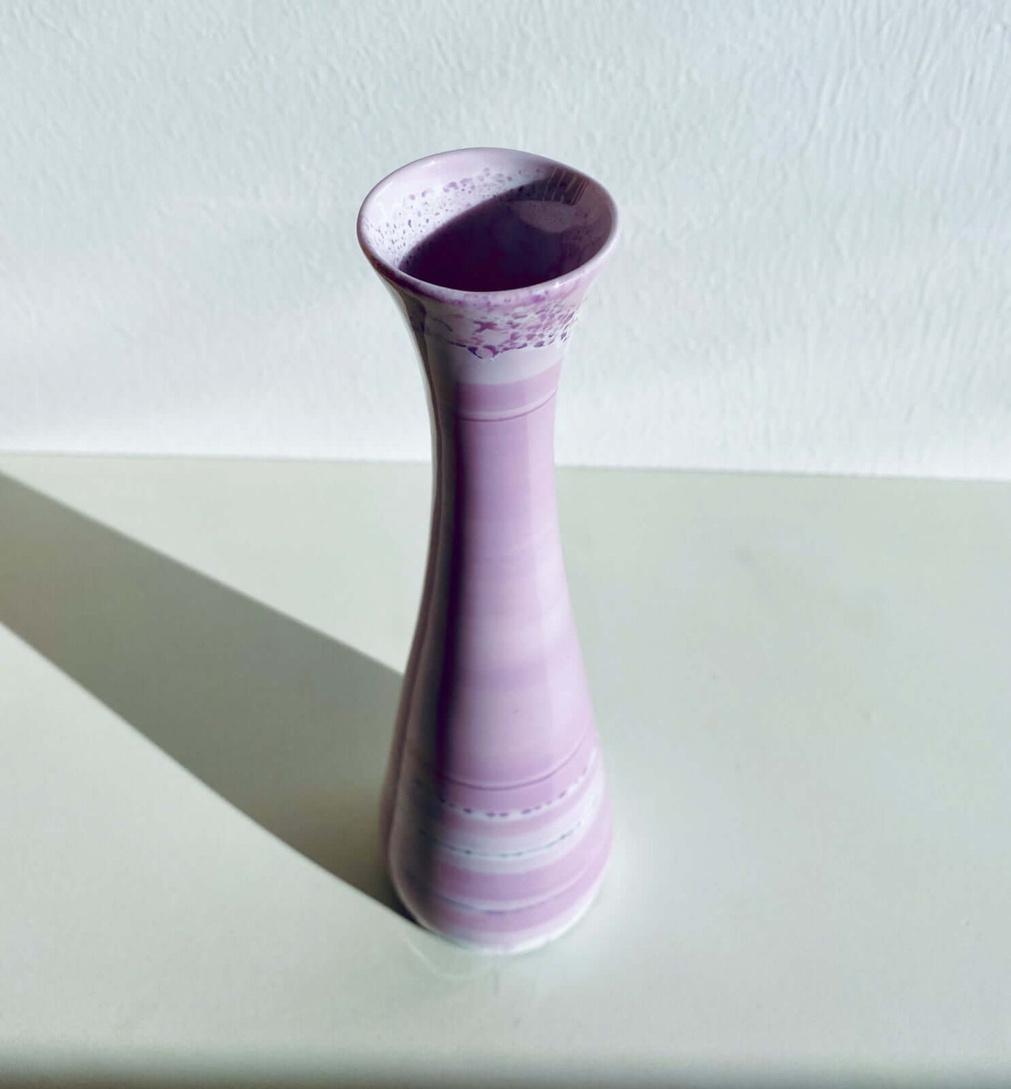 Pink porcelain vase, handpainted, designer Leena Heinonen, Finland