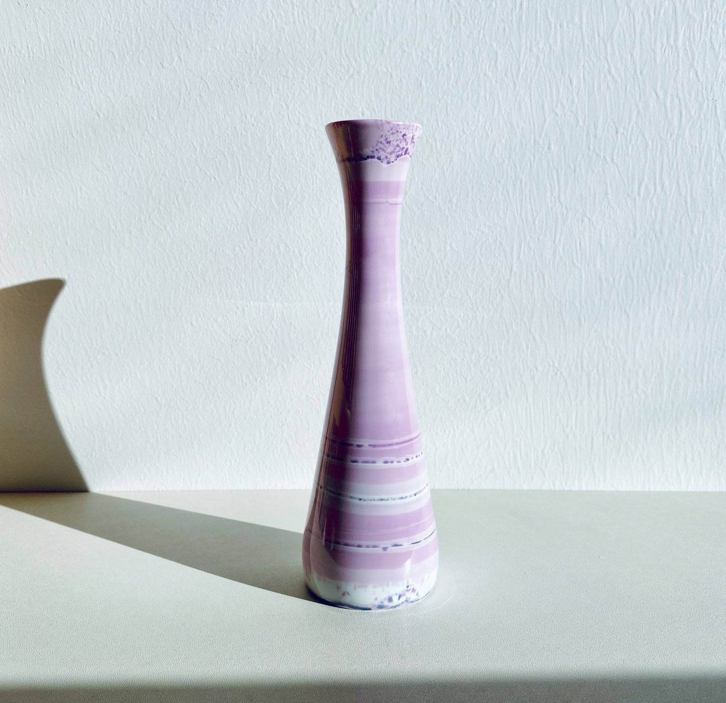 Pink porcelain vase, handpainted, designer Leena Heinonen, Finland