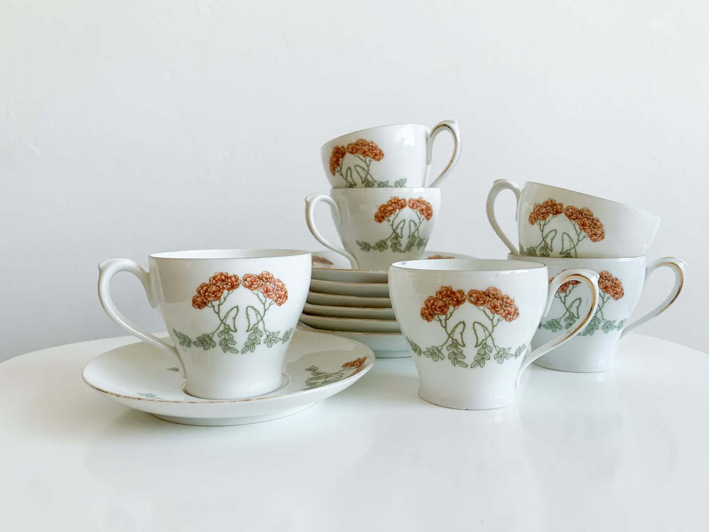 Porcelain coffee pair in Vienna Modern Secession style, Austria 1900s