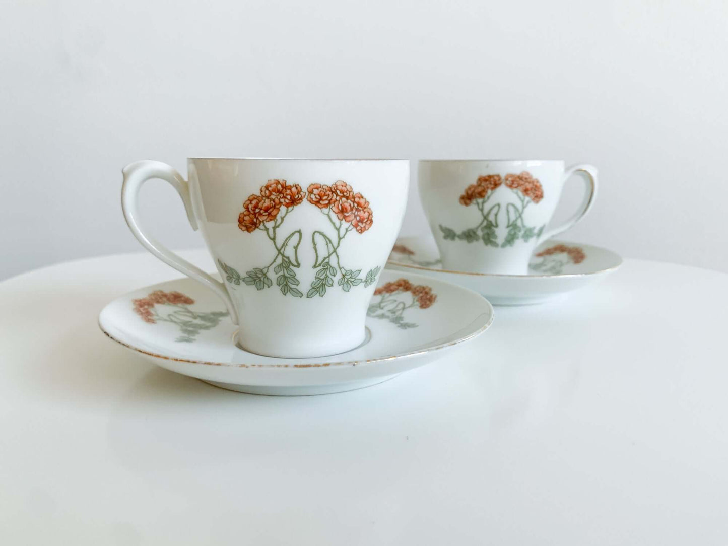 Porcelain coffee pair in Vienna Modern Secession style, Austria 1900s