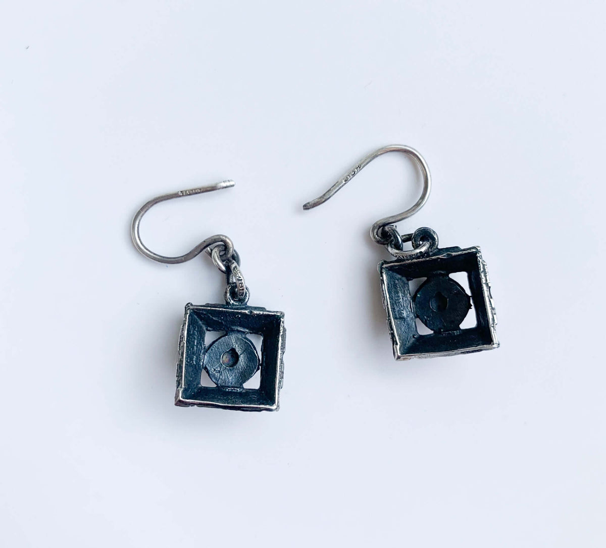 Silver modernist earrings | Pentti Sarpaneva for Turun Hopea