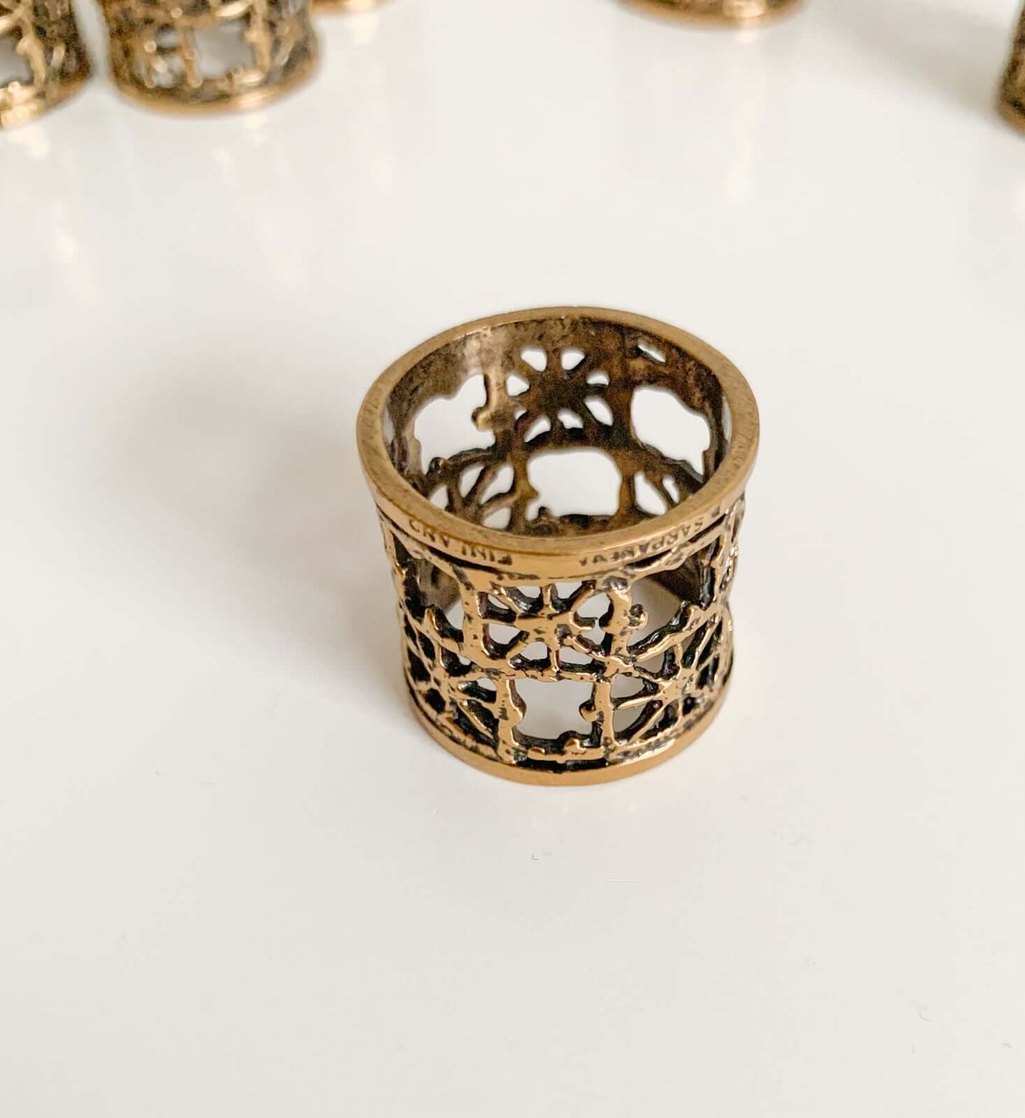 Pentti Sarpaneva, Set of 6 Bronze Napkin Rings “Pitsi”