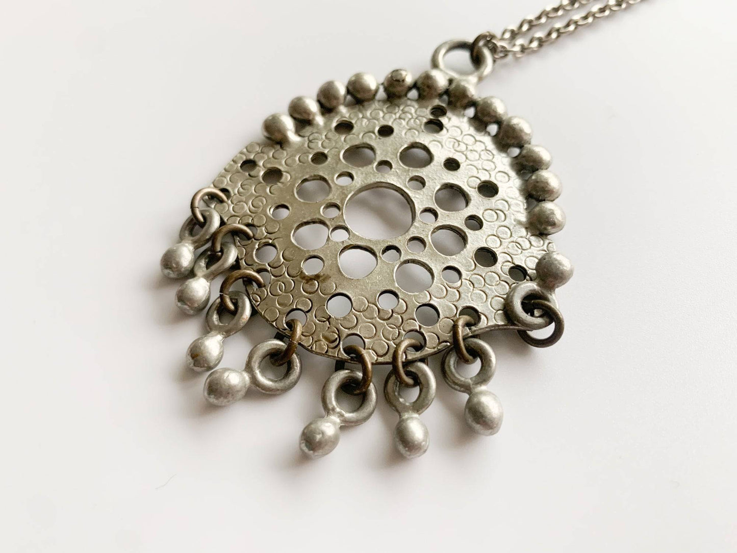 Pewter modernist pendant, designer Juhani Vuorisalmi, Finland 1970s