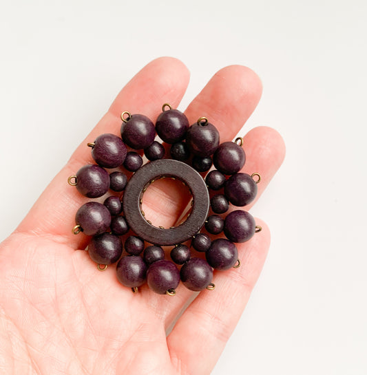 Aarikka Wooden Flower Brooch, Finland, 1960s-1970s