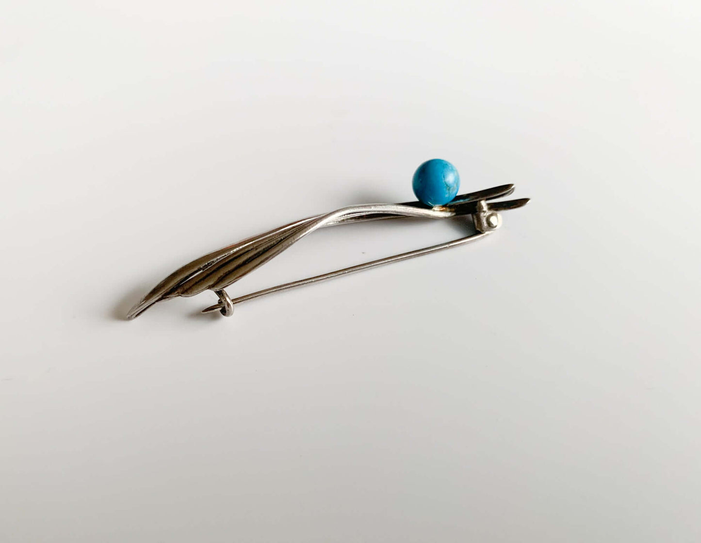 Modernist Silver Brooch by Pertti Tevilin, turquoise