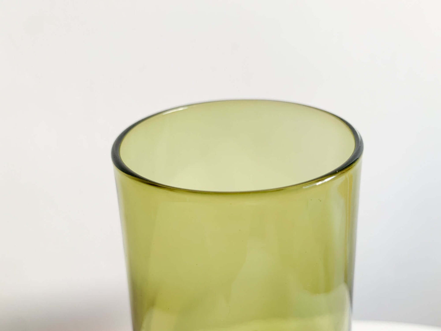 Pop Art glass olive color 1374 vase, designer Tamara Aladin, Riihimaki Finland