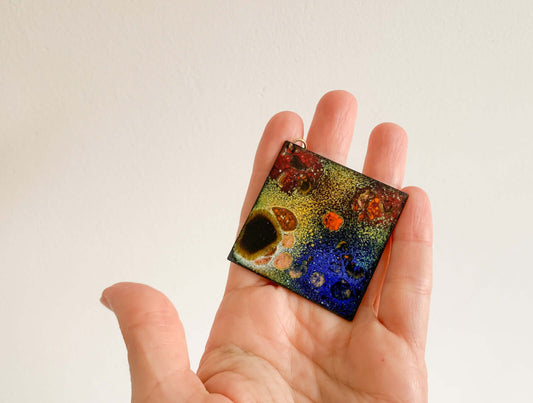 Space Age enamel pendant, Finland 1970s