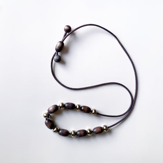 Aarikka Finland | Wooden & Metal Bead Necklace