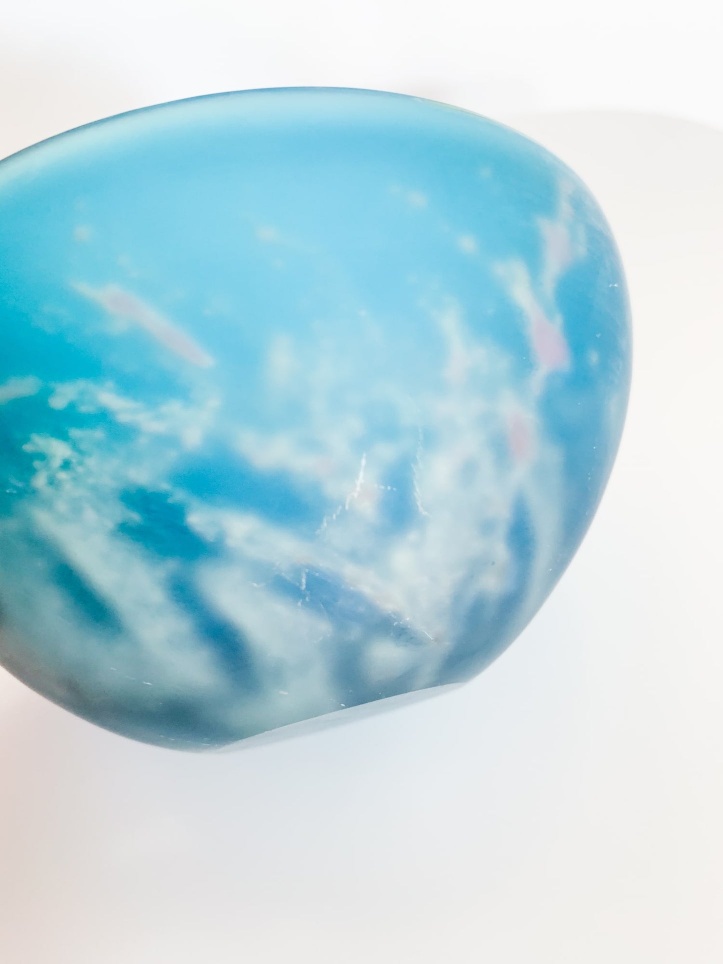 Handmade designer glass turquoise bowl