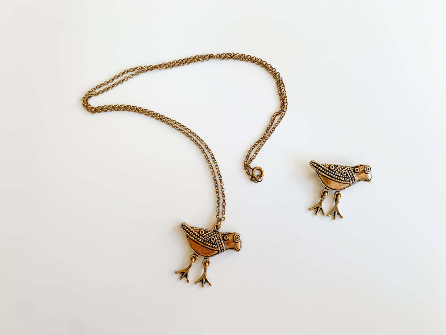 Kalevala Koru, Bronze bird Hattula pendant necklace, Finland