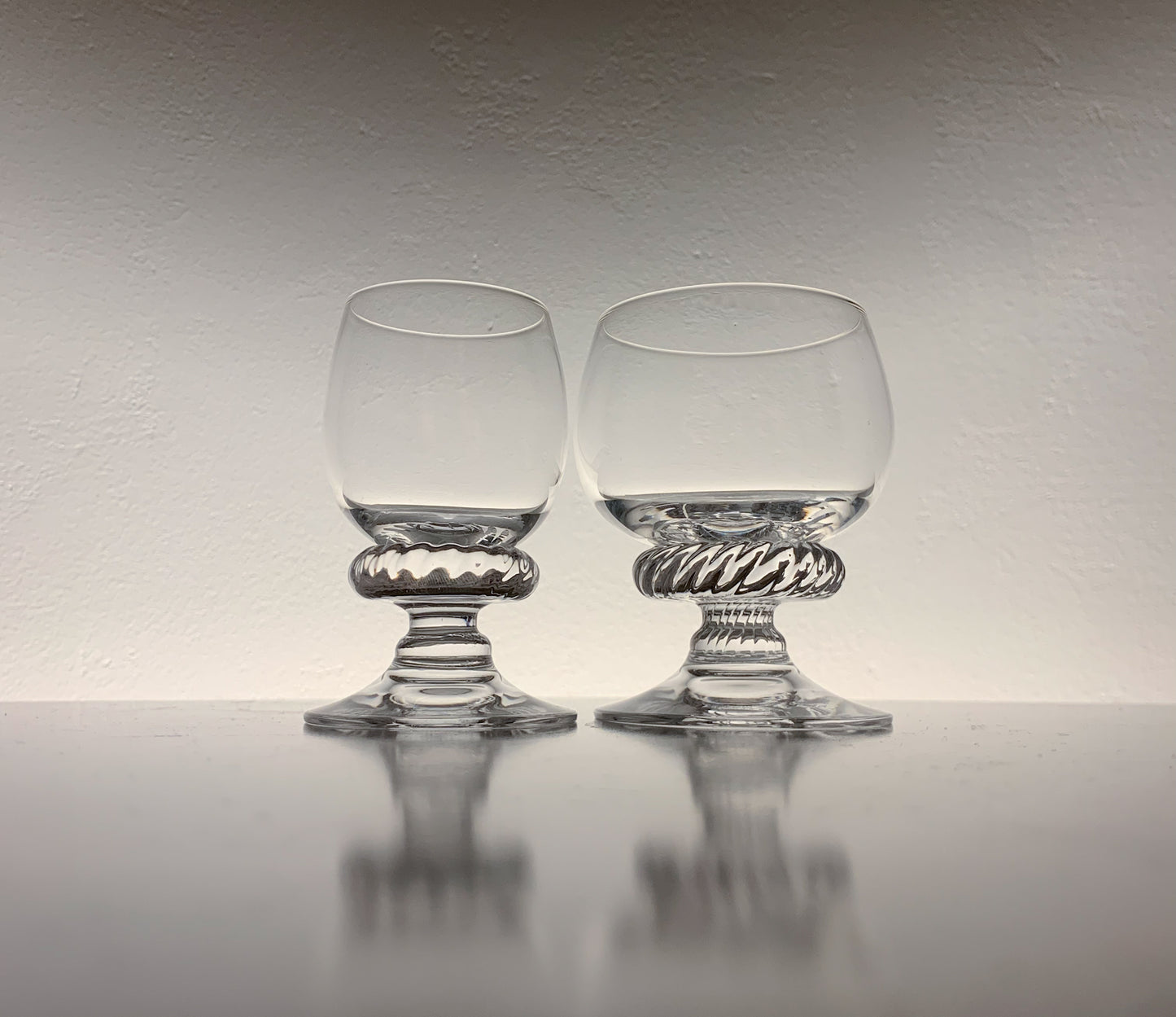 Vintage set of 6 cocktail glasses Monrepos, design Heikki Orvola, Nuutajarvi Finland 1979-80