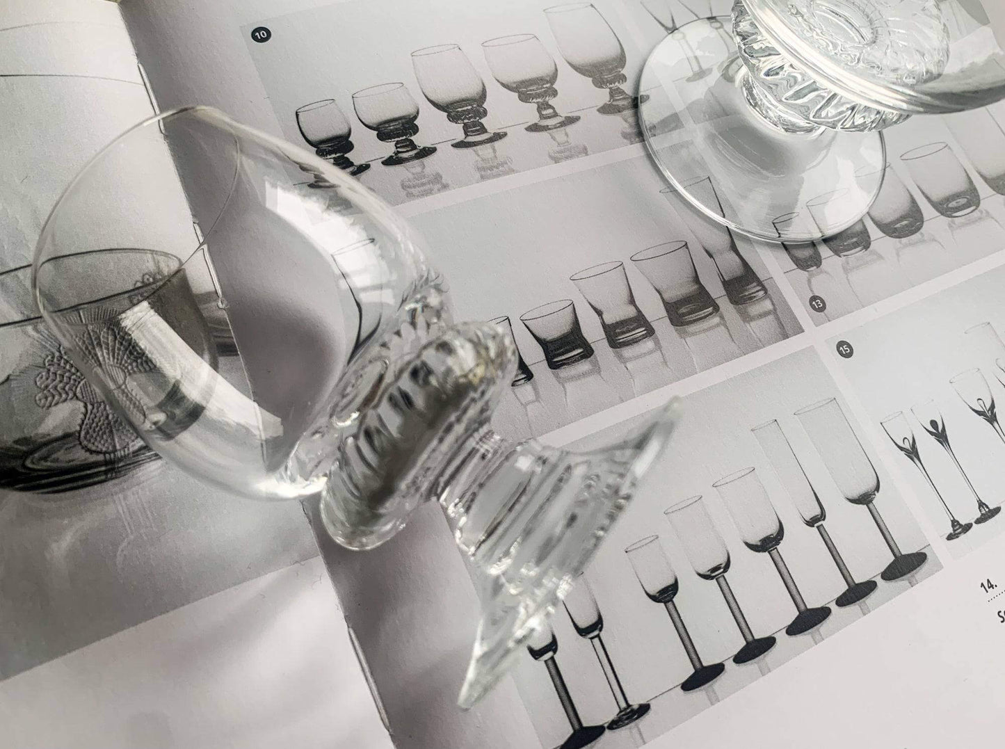 Set of 6 shot glasses Monrepos, designer Heikki Orvola, Nuutajarvi Finland 1979-80