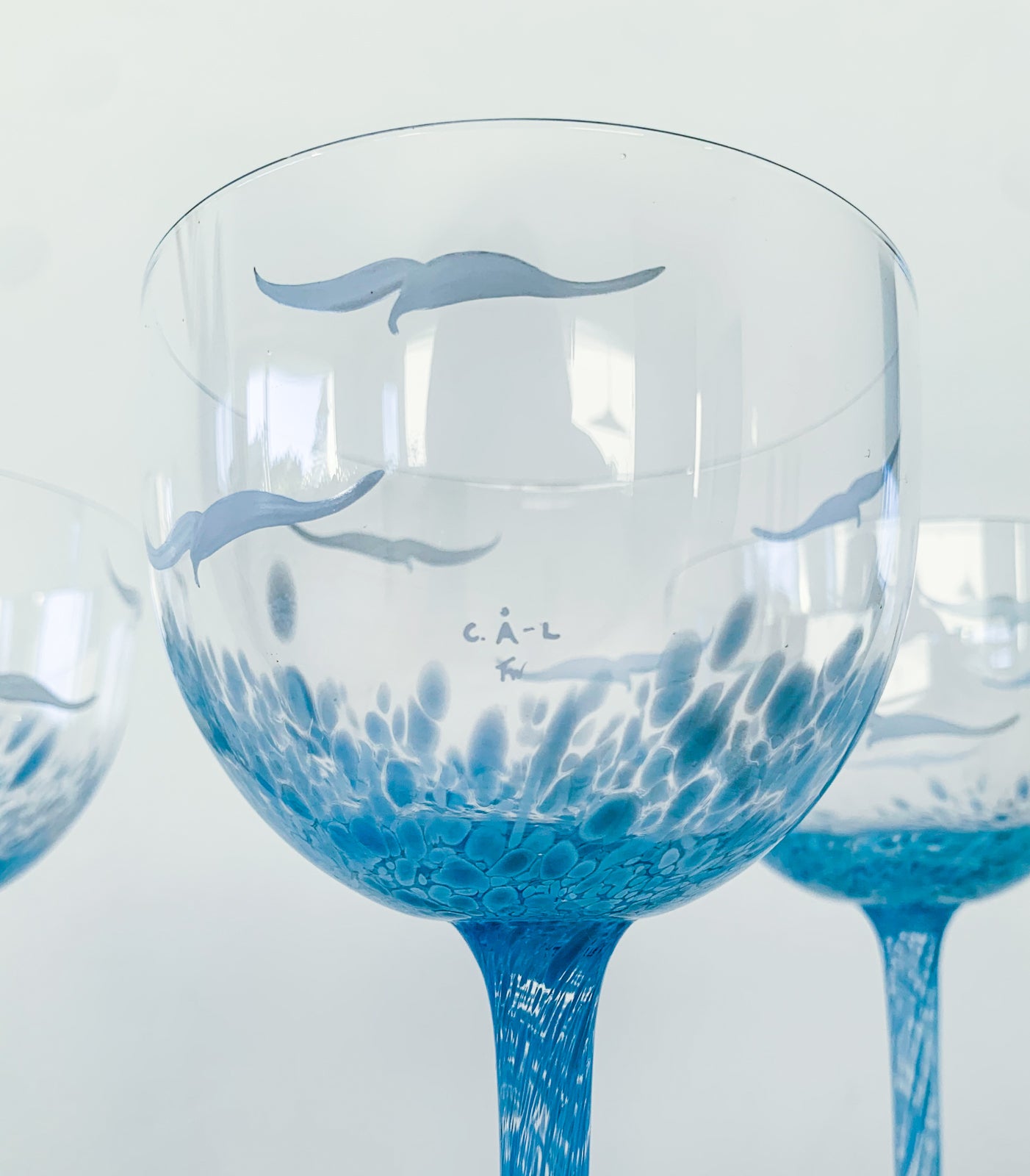 3 of Skagerak Crystal Wine Glasses | Lindshammar Sweden