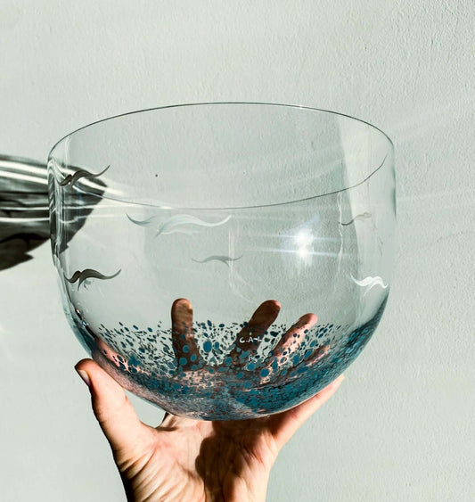 Skagerak Art Glass Große Servierschale, Schweden