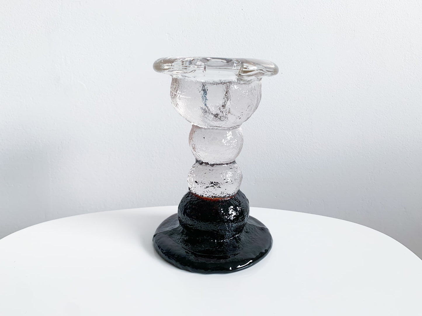 Glass sculpture candle holder Stone Scandinavian design