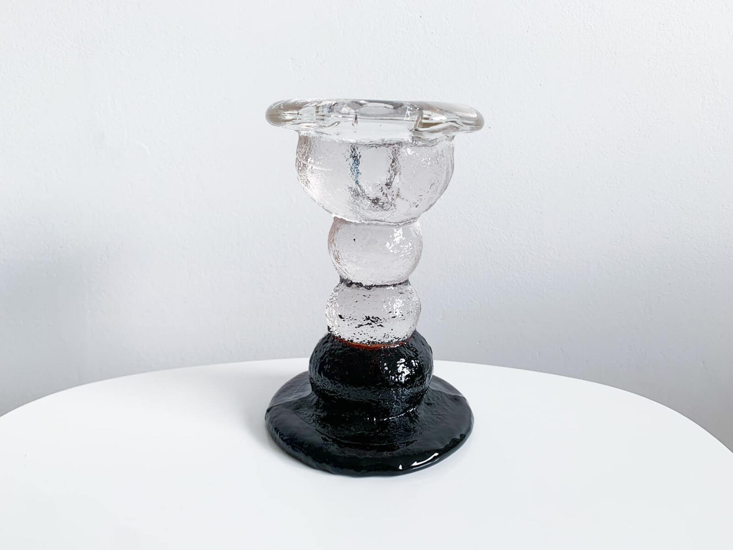 Glass sculpture candle holder Stone Scandinavian design