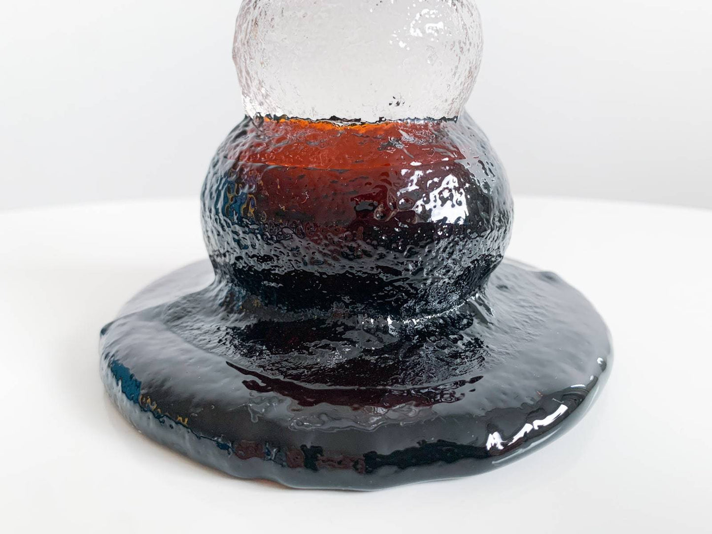 Amber vintage glass sculpture Finnish glass