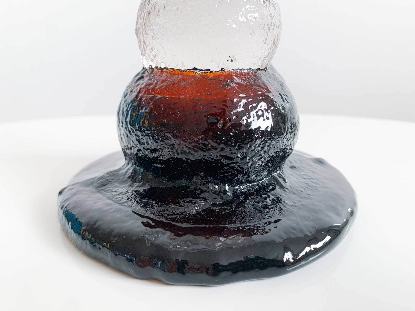 Amber vintage glass sculpture Finnish glass