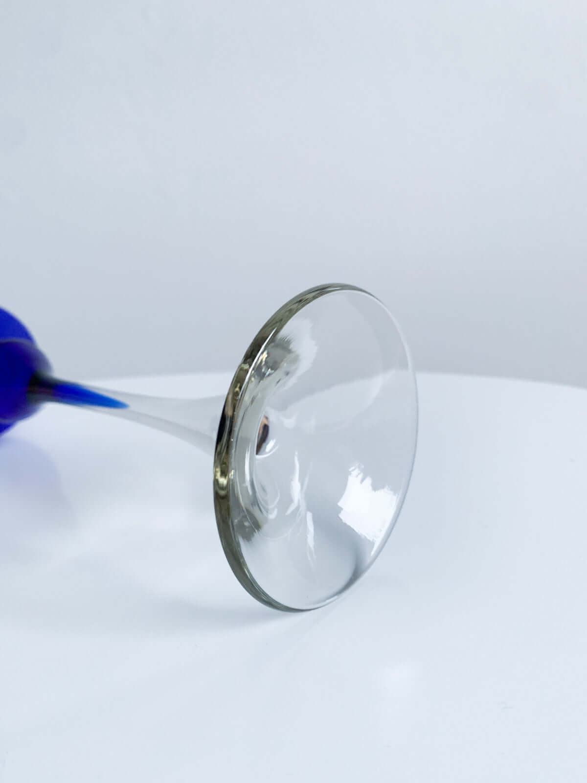 Sculptural Blue Glass Candlestick by Marjut Kumela, Finland 1960s