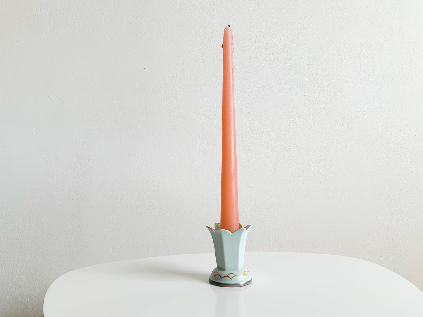 Arabia candle holder Korall, blue porcelain, 1920s