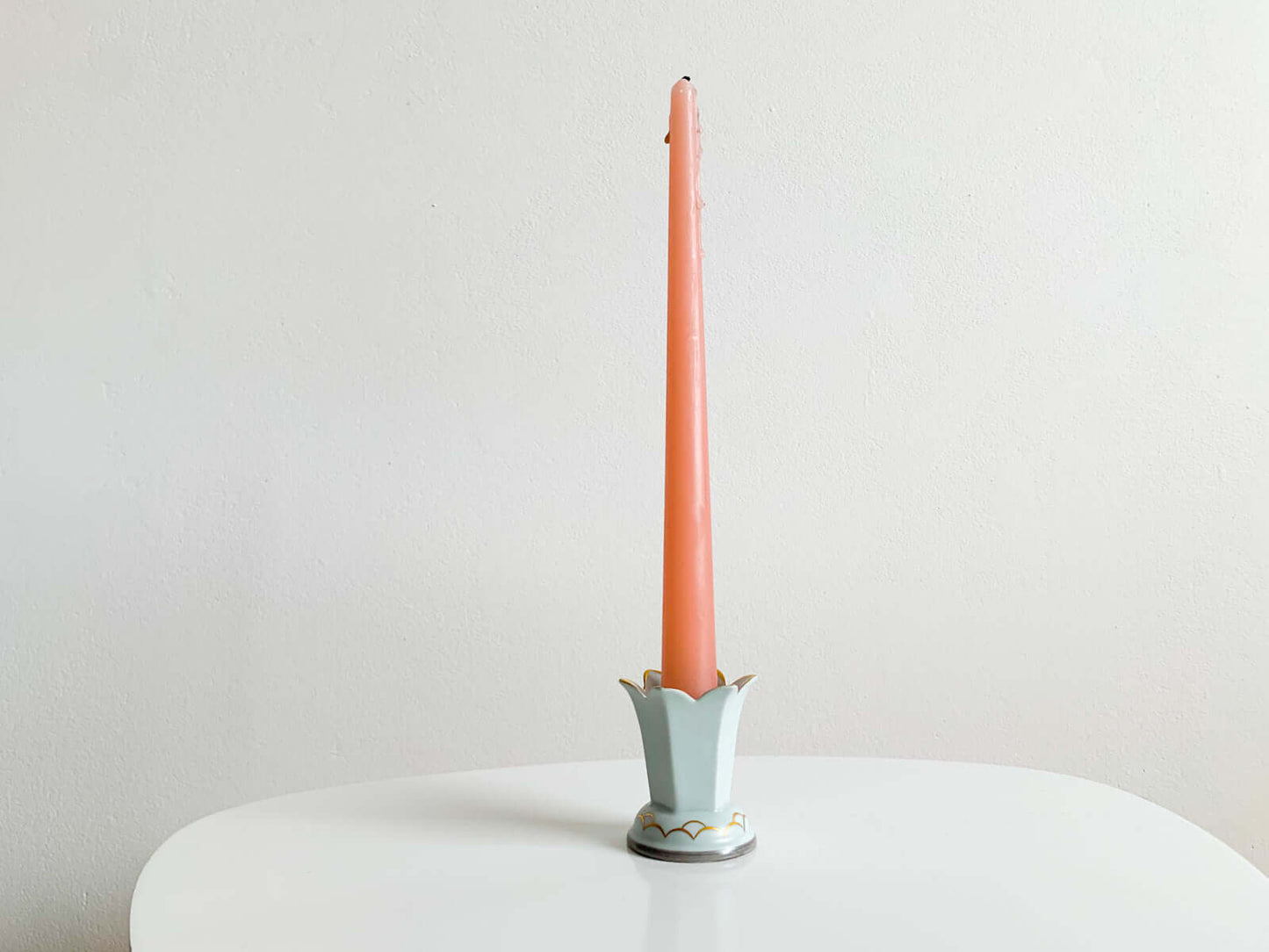 Arabia candle holder Korall, blue porcelain, 1920s