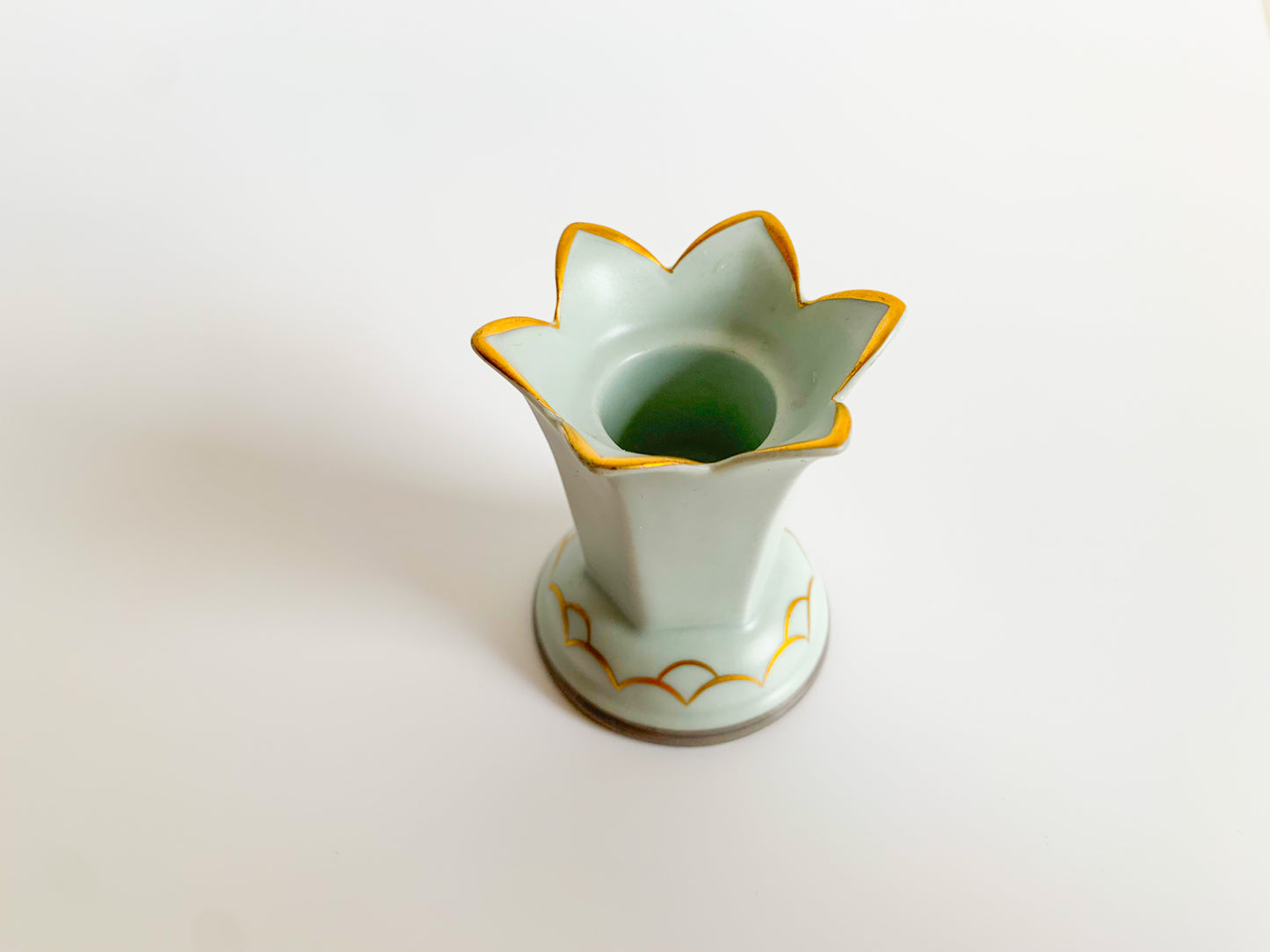 Arabia candle holder Korall, blue porcelain, 1920s