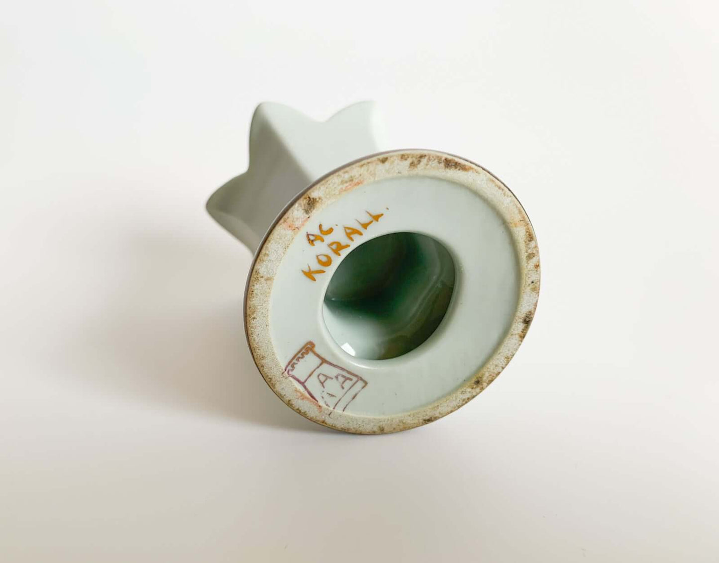 Arabia candle holder Korall, blue porcelain, 1920s