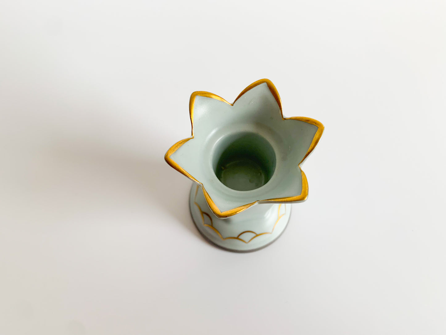 Arabia candle holder Korall, blue porcelain, 1920s