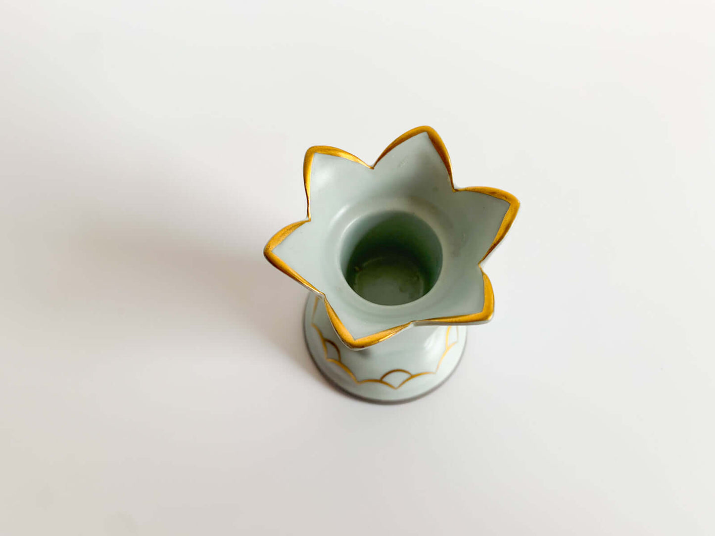 Arabia candle holder Korall, blue porcelain, 1920s