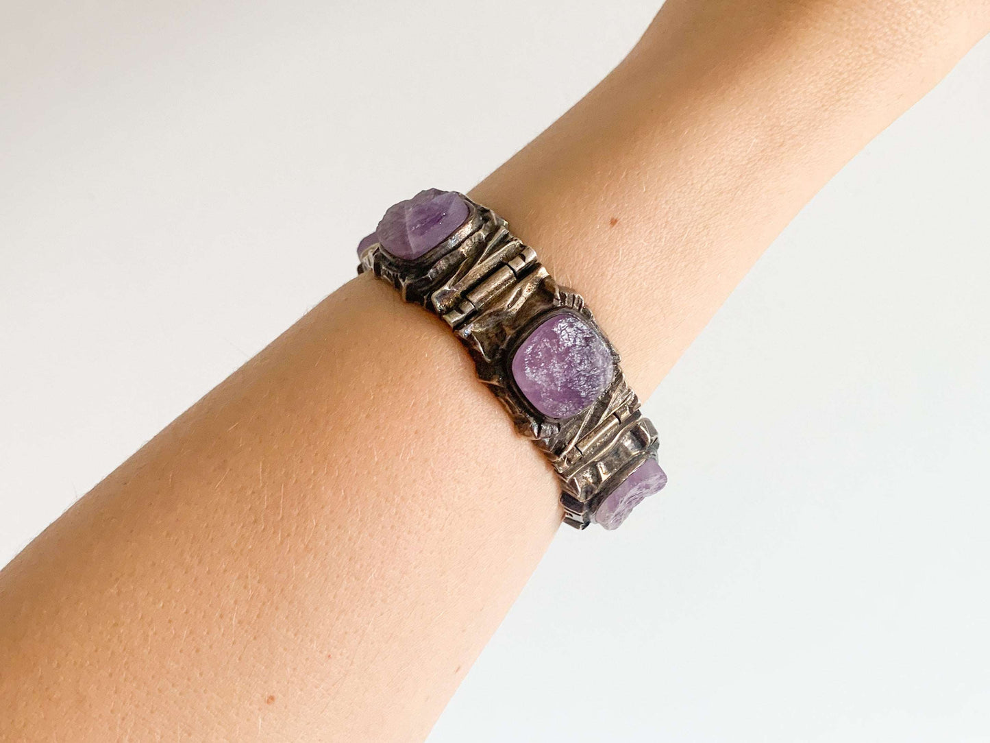 Raw amethyst bracelet cuffs Midmod