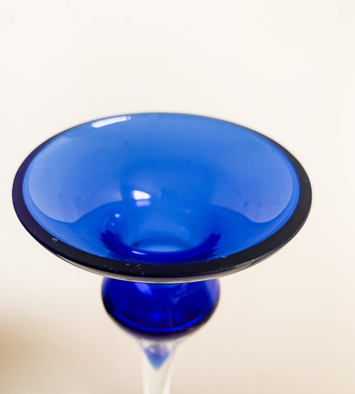 Blue Glass Candlestick by Marjut Kumela | Finland