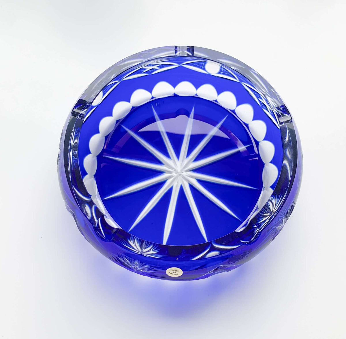 Cobalt Overlay Crystal Bowl