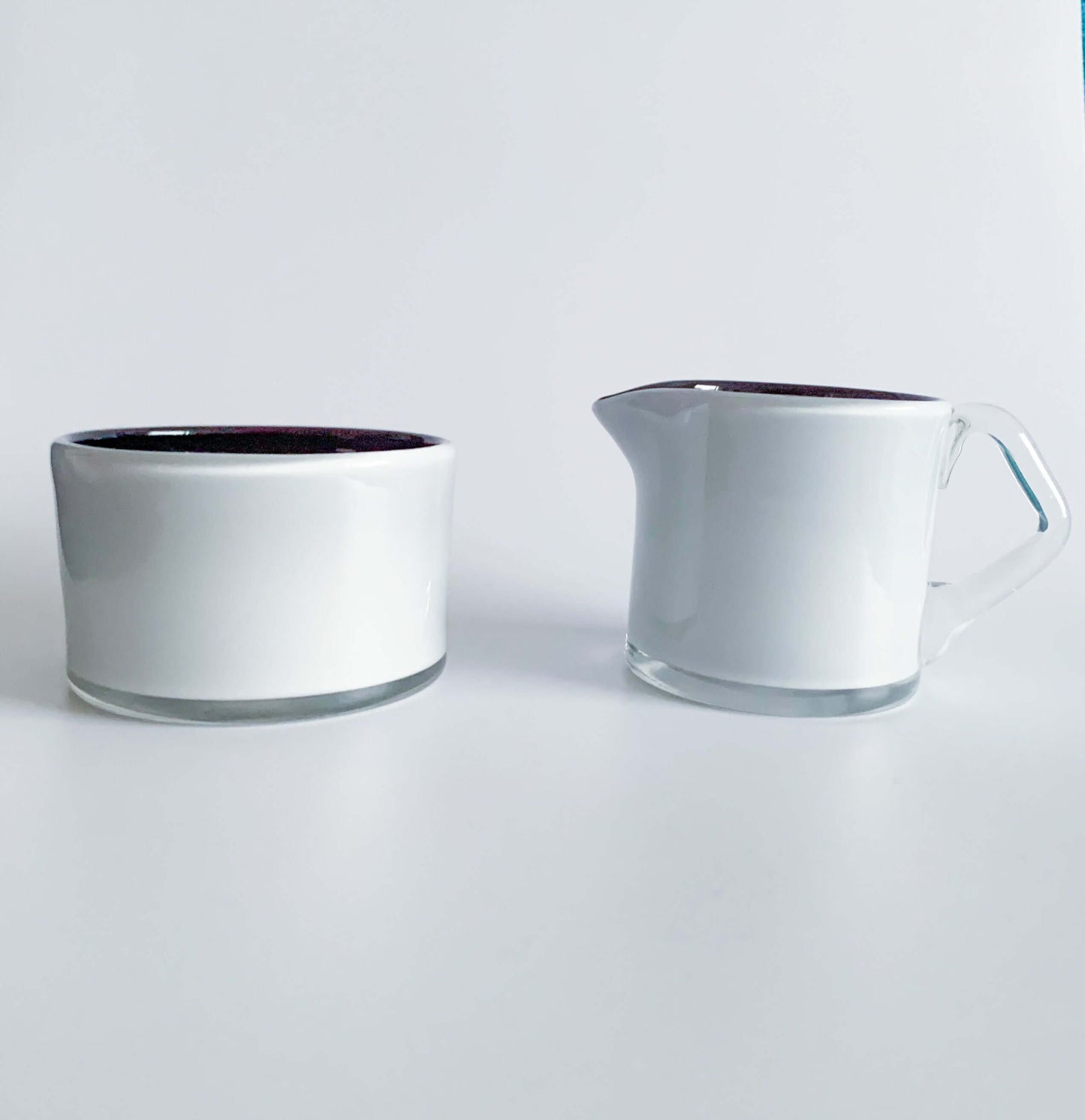 Sugar bowl & creamer, Black & White series, designer Nanny Still, Riihimäki, 60s