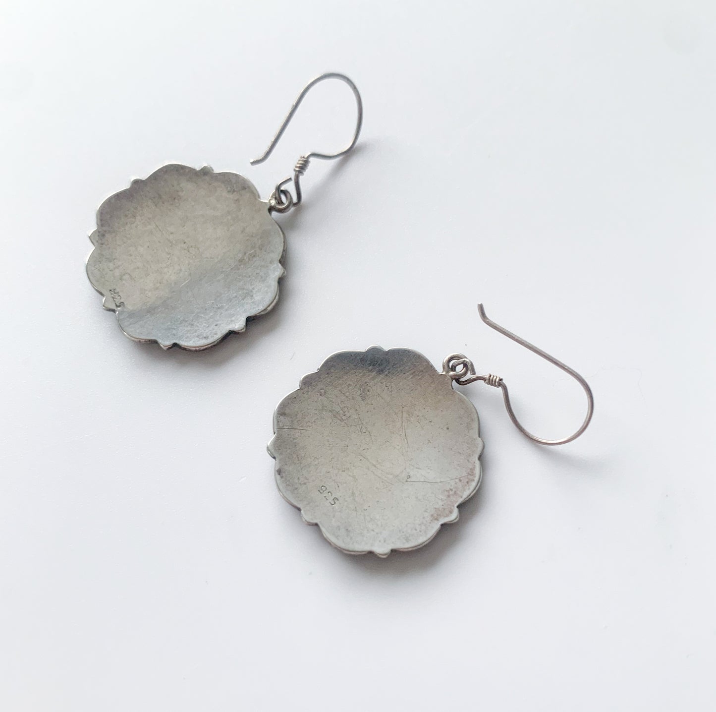 Silver Filigree Disc Earrings