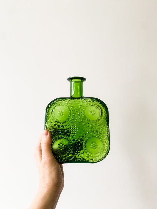 Nanny Still, Riihimäki | Grapponia Green Art Glass Vase Bottle