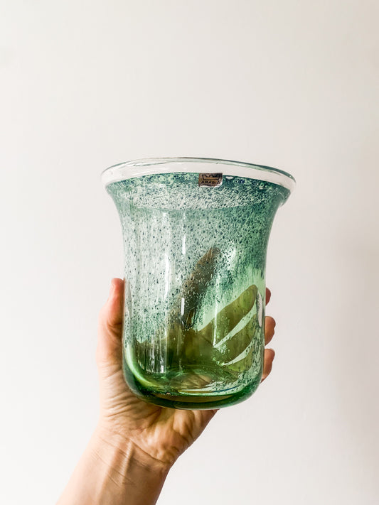 Heikki Orvola “Green Depth” Art Glass Vase, Nuutajärvi