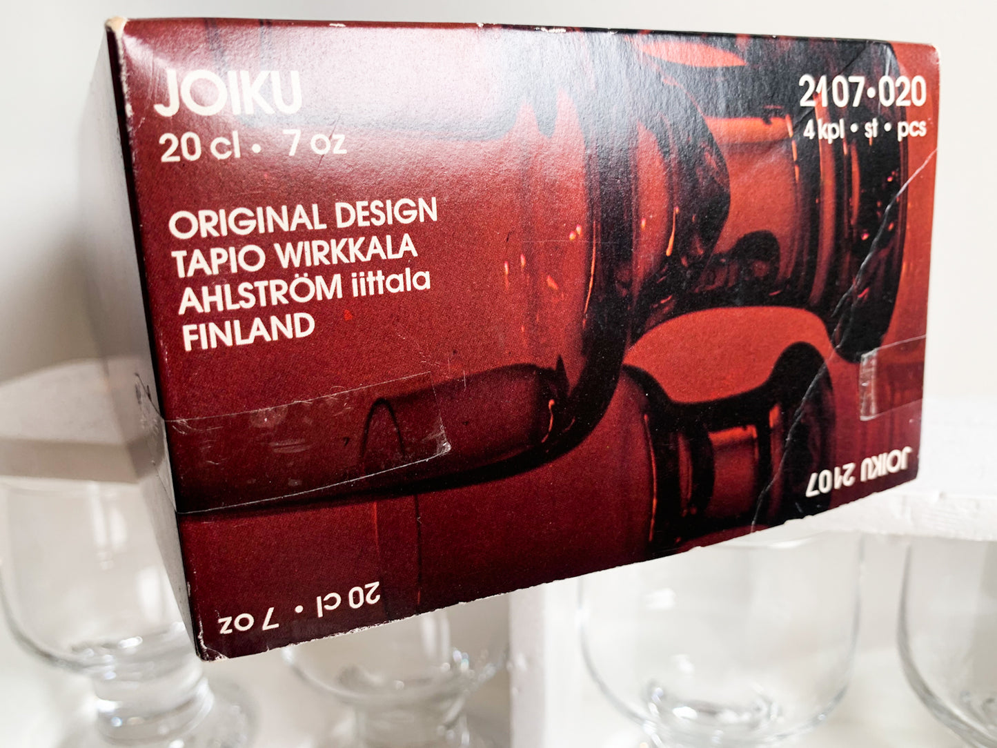 Tapio Wirkkala Iittala, Joiku Wine Glass Set with Original Box